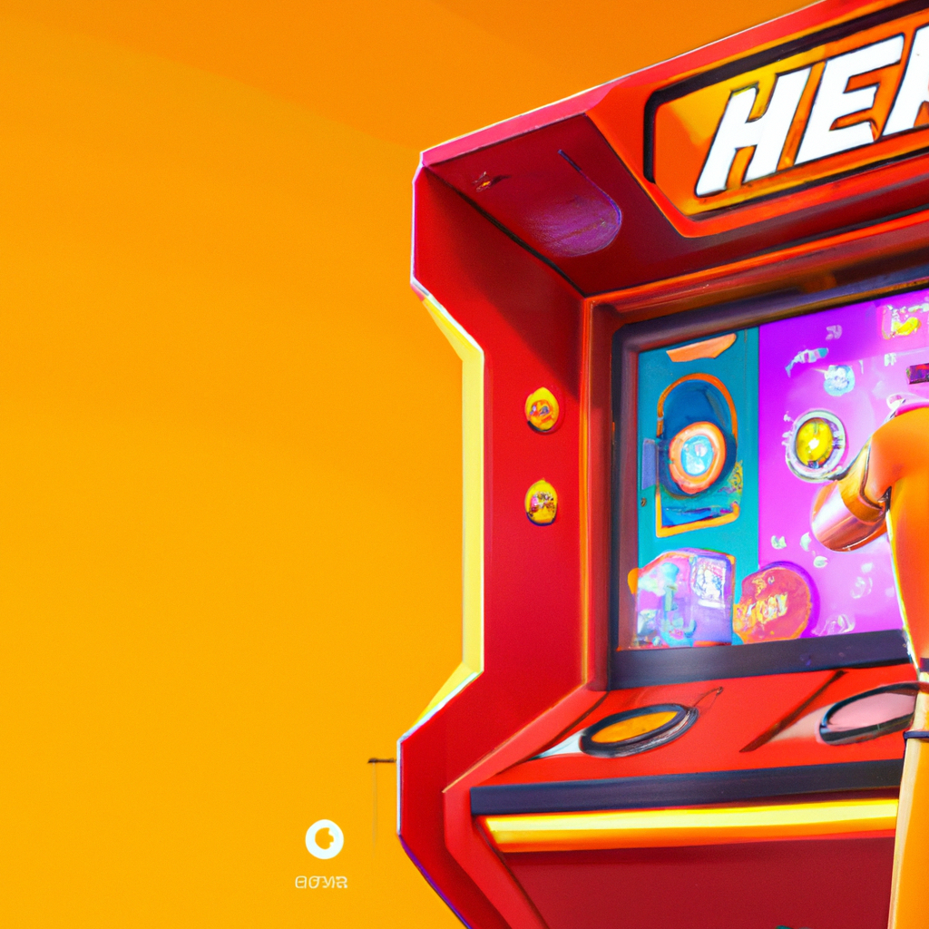 PulsePlay hero montage: arcade cabinet and HUD